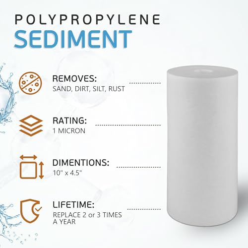 10" x 4.5" Big Sediment Replacement Water Filter Cartridge (2 Count)