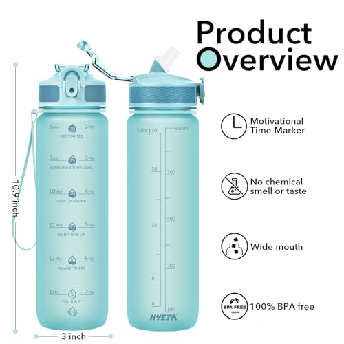 Plastic Water Bottle With Straw & Time Marker