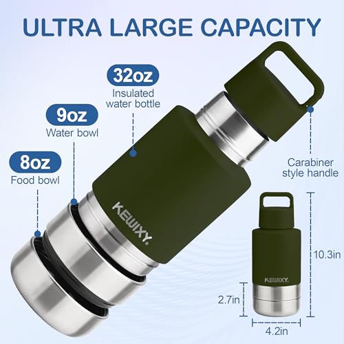 Insulated Dog Travel Water Bottle with Detachable Bowls