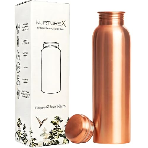 Pure Copper Water Bottle for Drinking 1 L