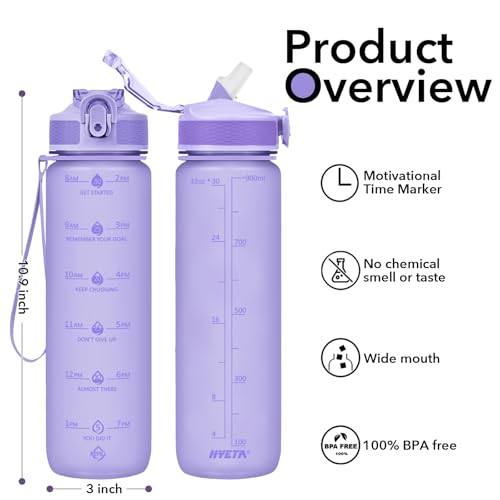 Plastic Water Bottle With Straw & Time Marker
