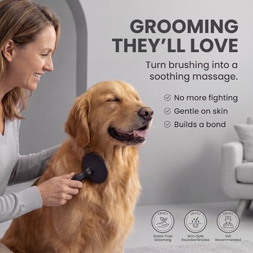 Round Bristle Pet Brush for Dogs and Cats