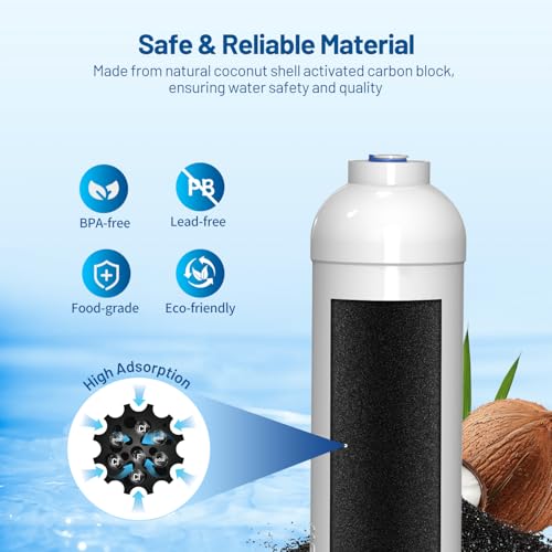 Inline Activated Carbon Block Water Filter with 1 (3 Count)
