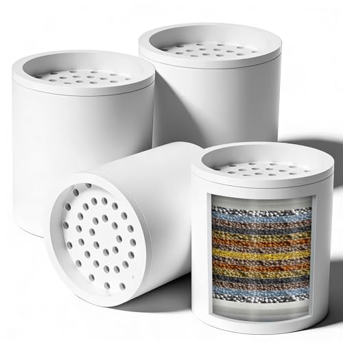 4 Pack 20 Stage Shower Filter Replacement Cartridge for Hard Water (4 Count)