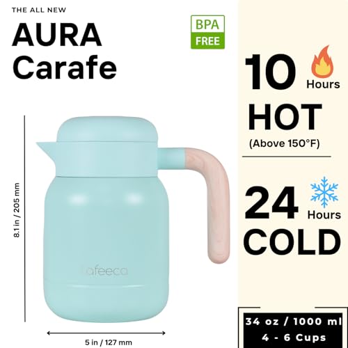 Aura Thermal Coffee Carafe Tea Pot for Keeping Hot & Iced Cold