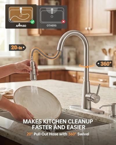 Kitchen Faucet Touchless with Soap Dispenser and Pull Down Sprayer