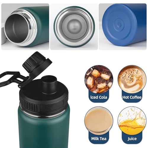 24oz Sports Insulated Water Bottle for School with 2 Lids (24 Count)