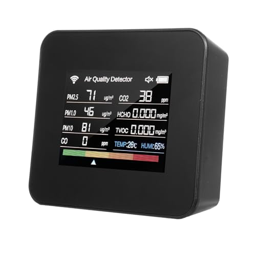 14 in 1 Indoor Air Quality Monitor Air Quality Detector CO₂ CO TVOC HCHO Temperature Humidity PM2.5 PM1.0 PM10 Desktop Air Quality Tester with Time