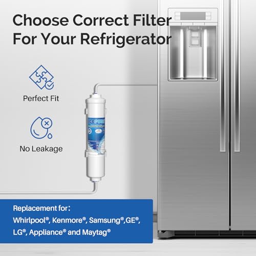 Inline Water Filter for Ice Maker and Refrigerator with 1