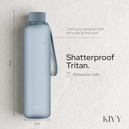 Slim Water Bottle 32oz [Lightweight & Shatterproof]