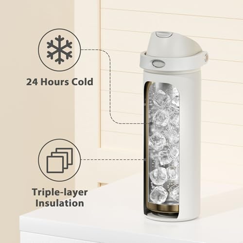 24 oz Insulated Water Bottle with Straw