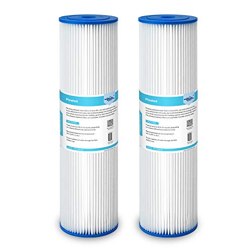 20 Micron 20"x4.5" Pleated Sediment Water Filter (2 Count)