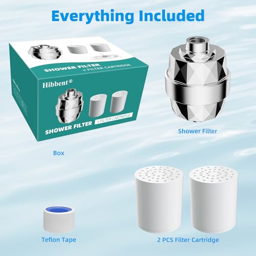 Shower Head Filter with 2 Replaceable Filter Cartridges