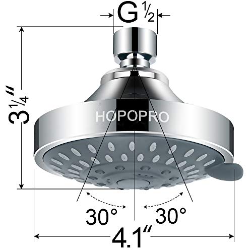 4.1 Inch High Pressure Shower Head with 5 Different Shower Spray Modes