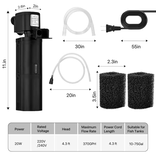 Internal Aquarium Filter for 10