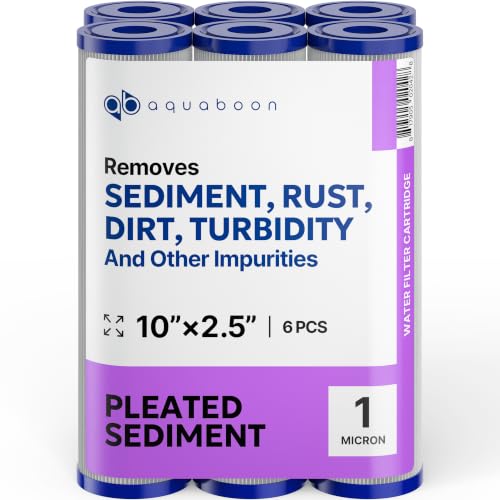1 Micron Pleated Water Filter 10 x 2.5 (6 Count)
