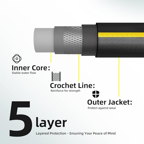 Solution4Patio Long Black Garden Hose 3 (50 Foot)