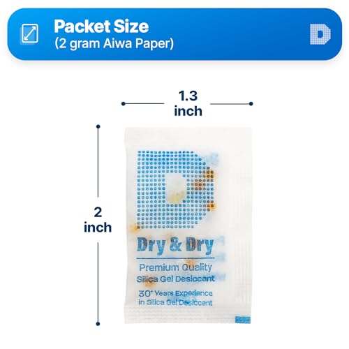 2 Gram [1000 Packets] Orange Indicating Silica Gel Packets Desiccants Silica Packets