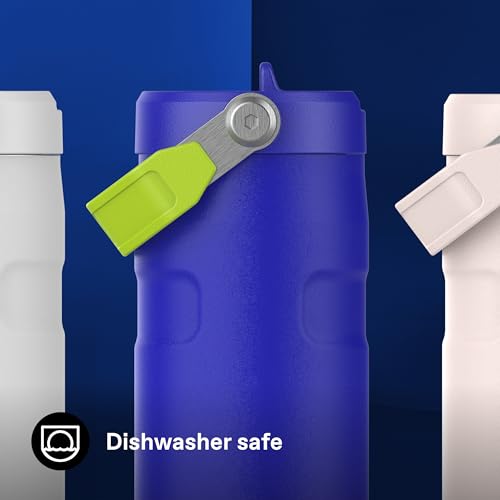 1913 Flip Straw Drinking Bottle 0.47 L Cobalt Chartreuse