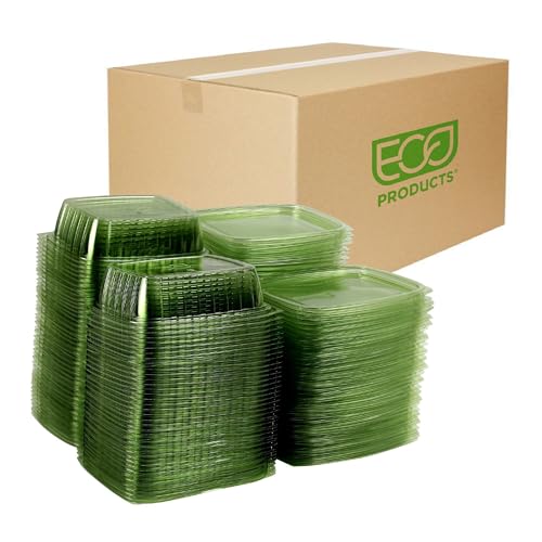 Compostable 24oz Rectangular Deli Containers With Lids (200 Count)