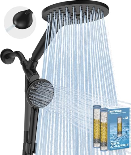 Dual Filtered Rain Shower Head Combo