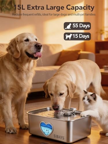 15L Large Dog Water Fountain