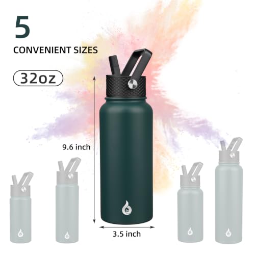 32oz Insulated Water Bottle with Straw Lid