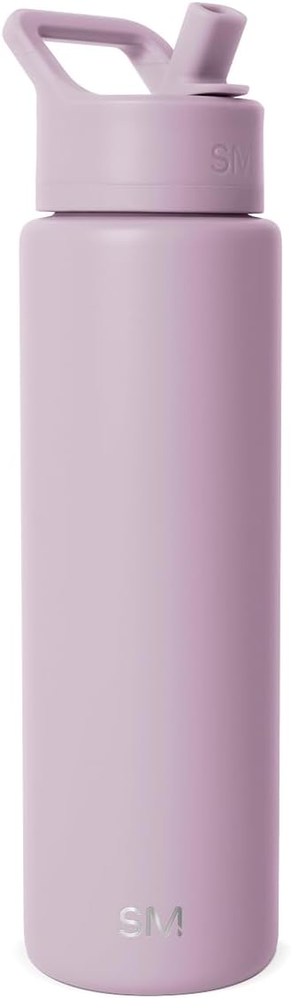 Simple Modern Water Bottle with Straw Lid | Vacuum Insulated Stainless Steel Metal Thermos | Reusable Leak Proof BPA-Free Flask for Sports Gym | Summit Collection | 30oz, Lavender Mist