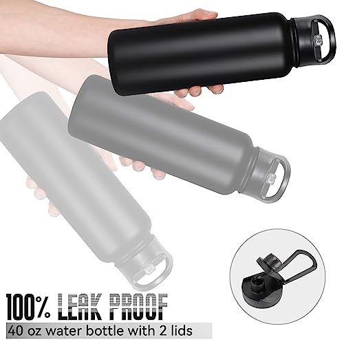 40 oz Insulated Water Bottle with Straw