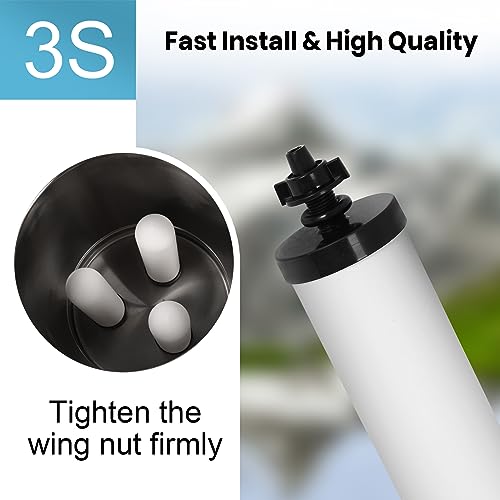 2PCS 7" Ceramic Filter Candle Activated Carbon Replacement Filters Compatible with ProOne and Berkey Countertop Gravity Water Filter System (2 Count)
