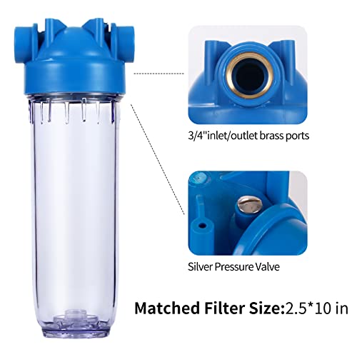 10 Inch Whole House Clear Filter Housing (3 Count)