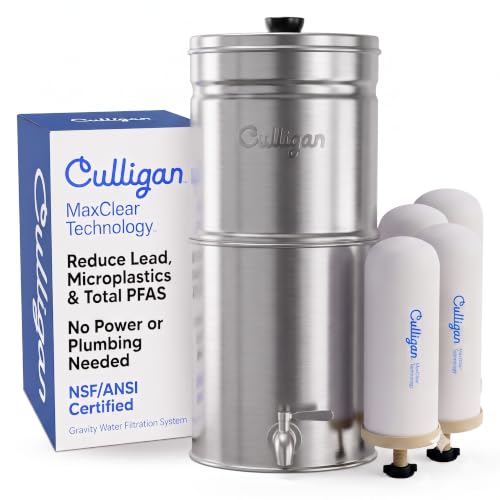 MaxClear 2.25 Gallon Gravity Water Filter System Removes Microplastics