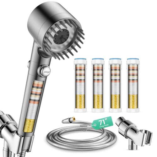 Filtered Shower Head with Handheld 4PCS Filters ShowerHead