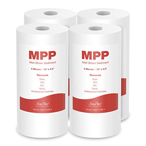 5 Micron 10" x 4.5" Whole House Sediment Water Filter Cartridge (4 Count)