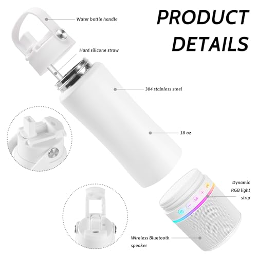 Stainless Steel Water Bottle with Portable Bluetooth Speaker TWS