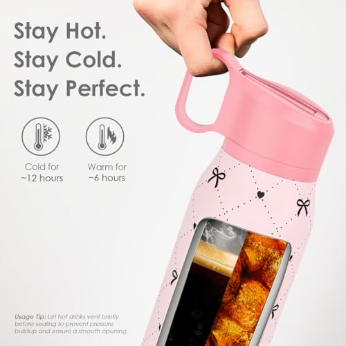 Bow Insulated Stainless Steel Water Bottle with Twist Lid 20oz