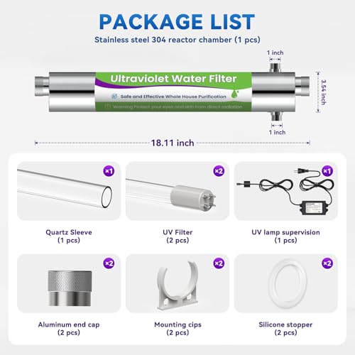 UV Water Filter Whole House 120V 55W