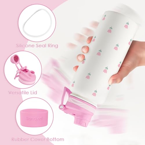 Tulip Stainless Steel Water Bottle with Strap 32oz