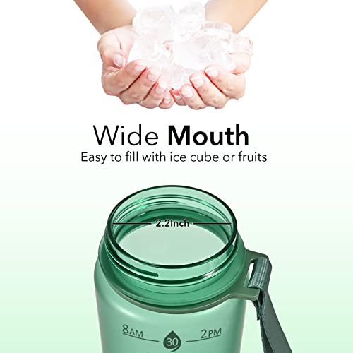 Plastic Water Bottle With Straw & Time Marker