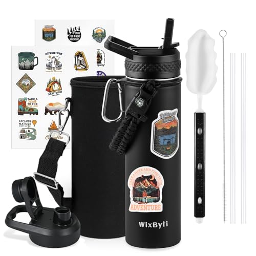 20 oz Insulated Water Bottle with Straw