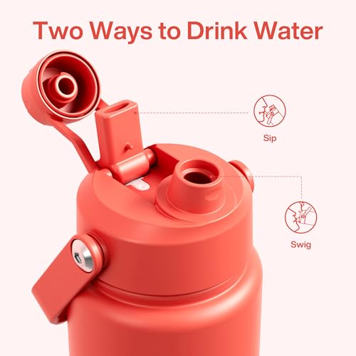 Insulated Water Bottle with Straw Stainless Steel Water Bottle