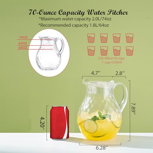 2 Quart Plastic Pitcher with Lid