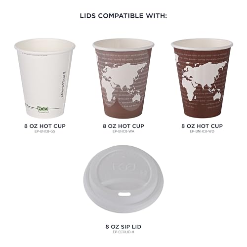 Eco Products Compostable Coffee Cup Lids (800 Count)
