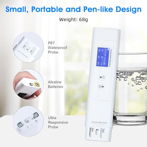 Water Tester TDS Tester 6 in 1 Professional Digital Water Quality