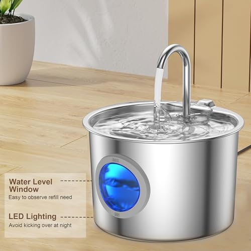 Cat Water Fountain Stainless Steel (74.39 Ounce)