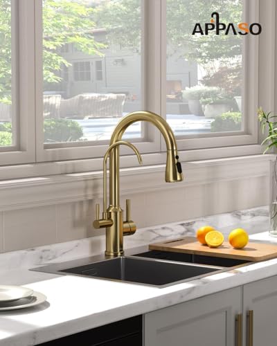 3 in 1 Kitchen Faucet with Pull Down Sprayer & Water Filter Spout