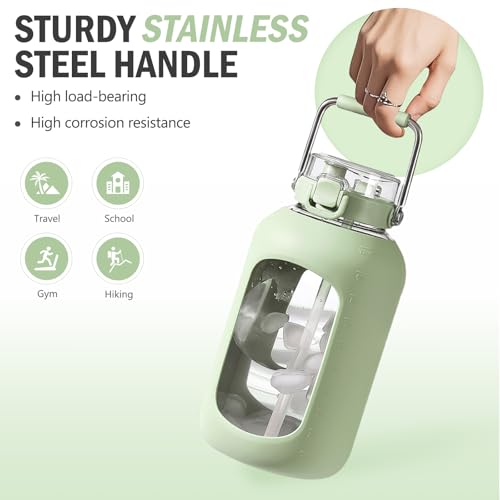 100 oz Glass Water Bottle with Straw