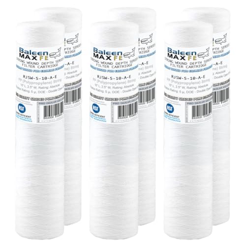 6 Pack 10" x 2.5" String Wound Sediment Filter Cartridge