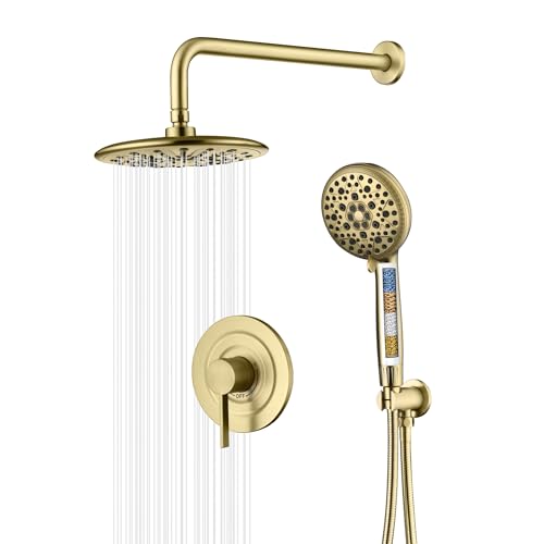 Brushed Gold Shower System with 9 inch Rain Shower Head