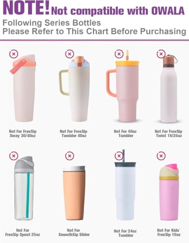 2PCS Silicone Boot for Owala FreeSip Water Bottle 40 oz